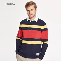 Nautica / Bắc Âu nam 2018 thu đông mới thời trang tương phản màu sắc khâu áo polo nam NA003189 áo polo sói