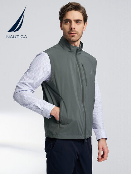 NAUTICA/诺帝卡男装防轻泼水舒适柔软休闲背心夏季马甲