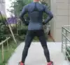 Men's sports tight suit Compression stretch long-sleeved basketball base shirt inner pants Fitness pants warm
