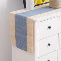 Chinese Zen ramie fabric table flag modern simple bucket cabinet TV cabinet tablecloth Zen tea table table cloth