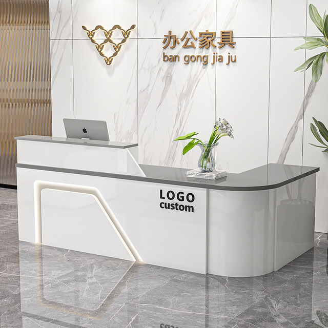 Front Desk Reception Desk Bar Counter Cashier Counter Service Counter Curved Counter Shop Small Fruit Store Supermarket Beauty Salon