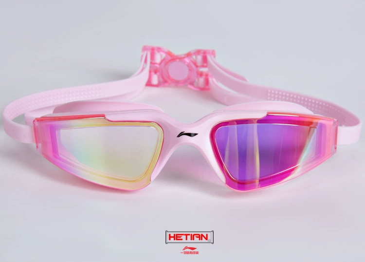 Kính bơi Li Ning HD kính chống nước chống sương mù chống tia cực tím Chuyên nghiệp nam và nữ kính bơi mạ phẳng