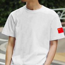 Short sleeve T-shirt Male Summer middle-aged mens dad blouses with young pure cotton pop fashion Flag Culture Leisure