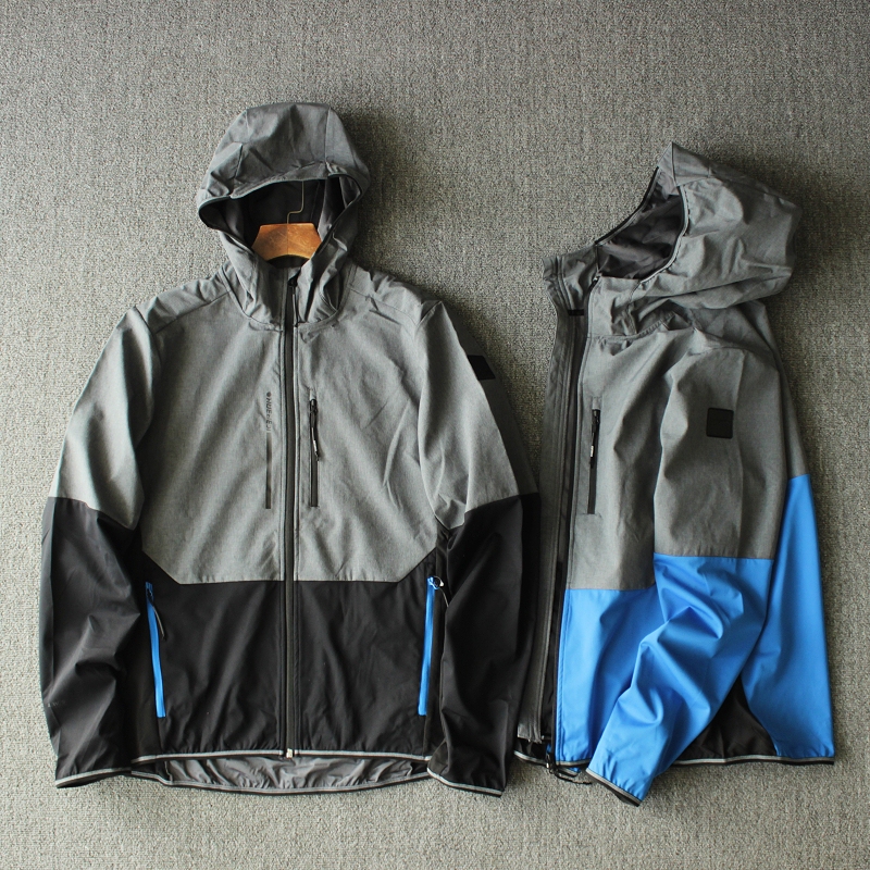 Original Foreign Trade Spring New Men's Outdoor Color-Block Waterproof Stretch Thin Softshell Jacket