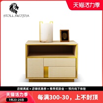 Postmodern light luxury bedside table Net red Italian bedroom furniture Bedside storage cabinet Designer bedside storage 08TG