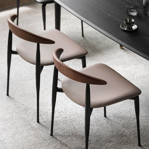 Norhor Nordic Expression/Ron Walnut Wood Dining Stable Среднешний железный кожаный стул стул