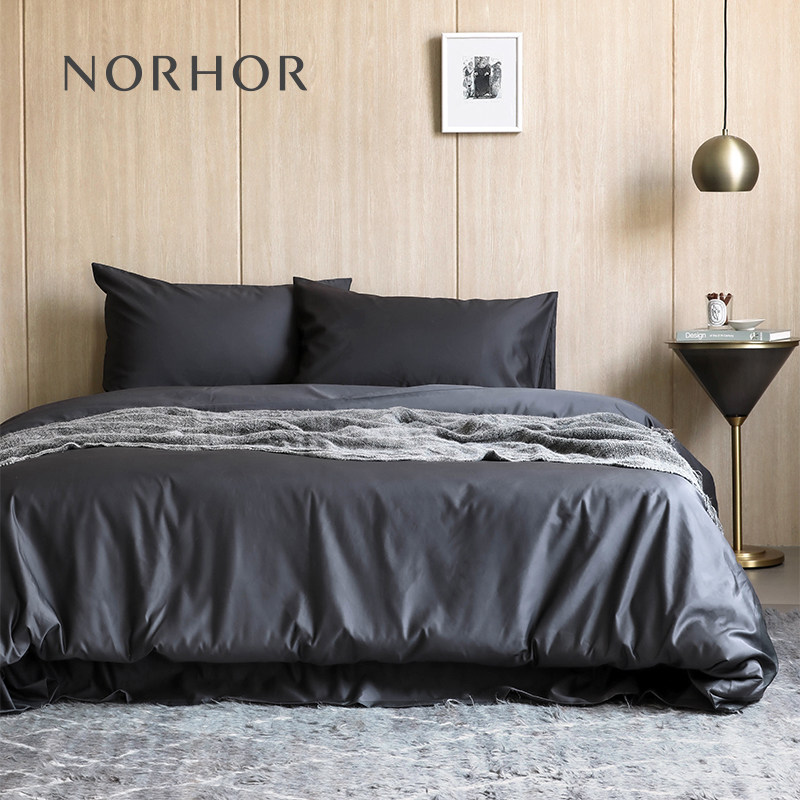 Nordic expression French imported fabric Smoo bedding High-support Egyptian long-staple cotton bedding four-piece set of 120 pieces
