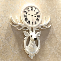 Deer head watch wall clock Living room modern simple art personality fashion atmosphere European decoration creative three-dimensional hanging watch