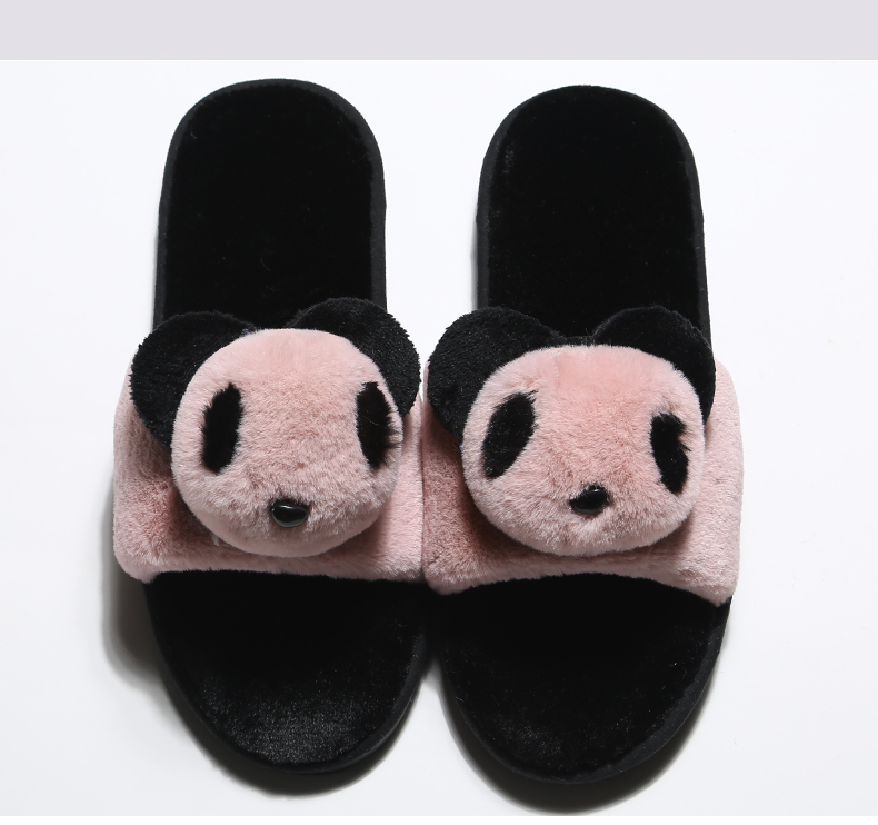 Giày cotton nữ từ khóa của bạn 2018 mới trong nhà chống trượt đáy sang trọng mùa đông thời trang nhà giày gấu trúc dễ thương - Trang chủ dép chống trơn