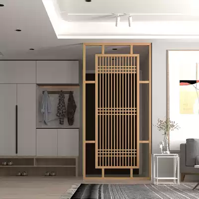 Screen partition living room entrance hall simple modern decoration Chinese partition wall office solid wood Zen seat screen