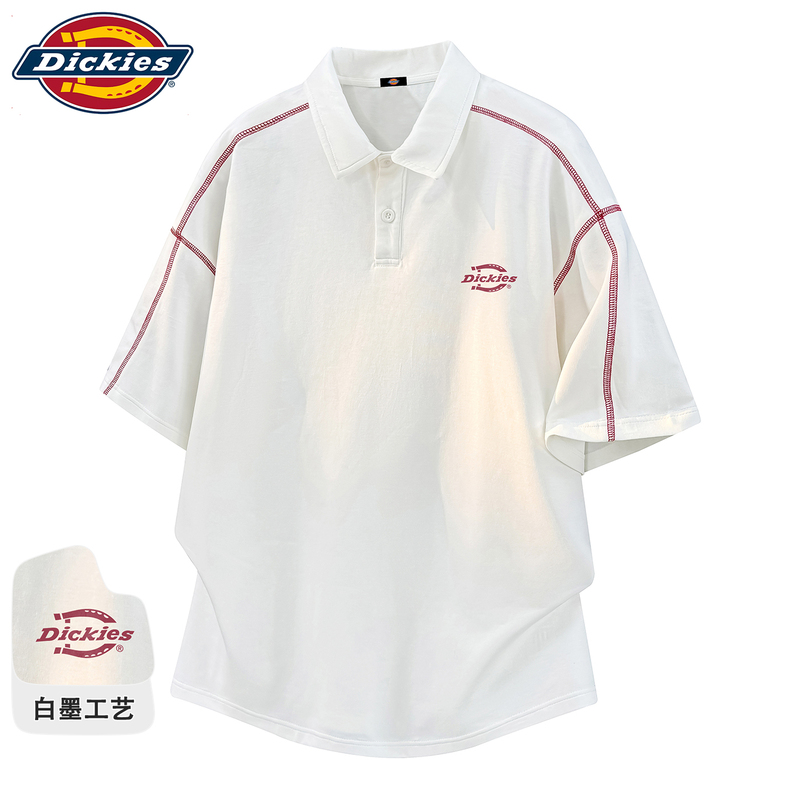 Dickies Old Money Style American Retro Classic Lapel Solid Color Cool Casual Daily Commute Short-Sleeve Polo Shirt
