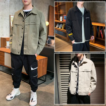 Mens coat spring and autumn 2019 new Korean version of the trend thin casual frock coat autumn coach jacket