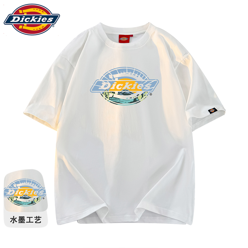 Dickies Official Authentic American-Style Solid Color Summer Versatile Loose Printed Crew Neck Short-Sleeve T-Shirt for Men, Pure Cotton Top Dickies Official Authentic American-Style Solid Color Summer Versatile Loose Printed Crew Neck Short-Sleeve T-Shirt for Men, Pure Cotton Top