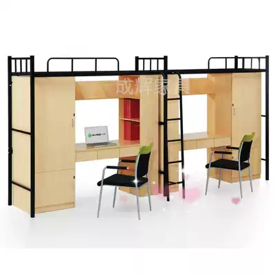 Student apartment bed staff dormitory bed high bed low bed bed bed single bed iron multifunctional economical steel Wood