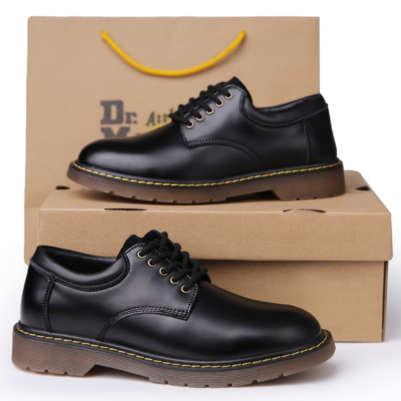 Dr Martin Boots Men 5 Holes Low Bunch 1461 Black Hard Leather Genuine Leather Shoes 100 Hitch Shoes Man Lovers Short Boots Inglén Wind