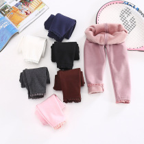 Girl 2022 new autumn and winter foreign gas plus suede thickened underpants baby casual cotton pants little girl pants