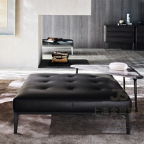 Nordic Light Lavish Real Leather Sofa Bench Living-room Metal Square Leather Bench tea Bench Cloister room for shoe-changing stool