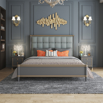 American solid wood bed Light luxury modern simple master bedroom 1 8-meter double bed Princess high box storage European wedding bed