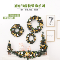 Christmas wreath pot tree horn vine wall hanging hotel shopping mall window decoration scene arrangement upside down tree decorations