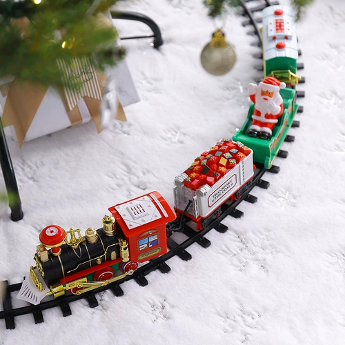 Рождественский электрический поезд, атмосферный декор для домашнего использования