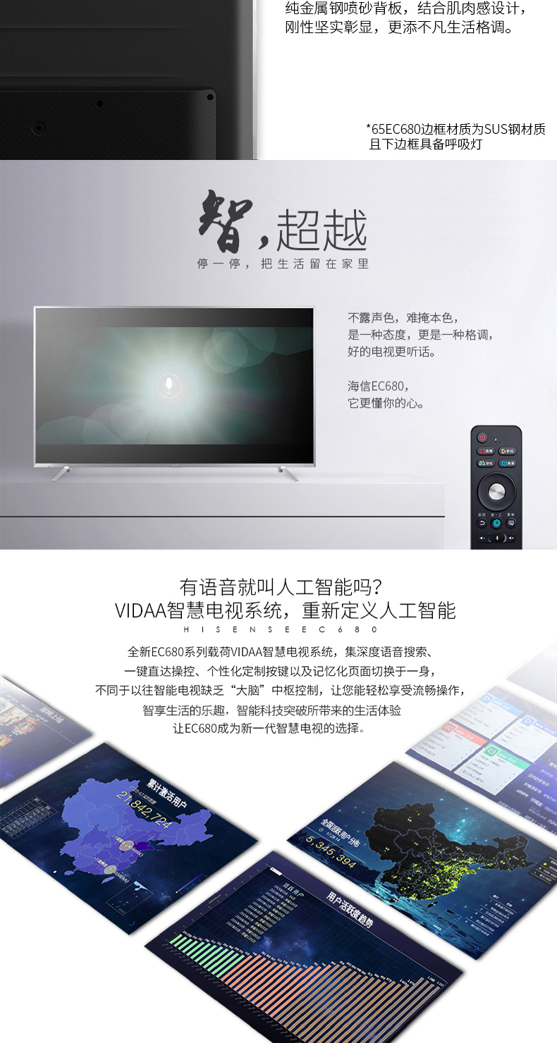 tivi 4k TV LCD màn hình phẳng thông minh 4K HD 65 inch của Hisense / Hisense giá tivi sony