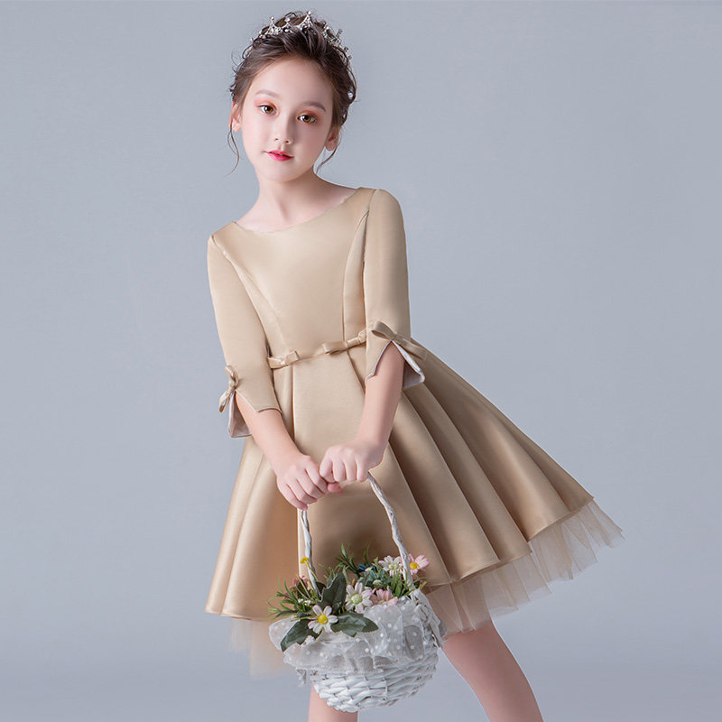 Children Princess Dress Girl Dresses 2019 New Temperament Flowers Childlike Wedding Girl Gown Gown Dress High End