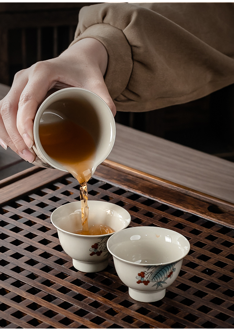 Japanese ceramics kung fu tea set suit household tureen teapot plant ash and restoring ancient ways of a complete set of cups in the living room