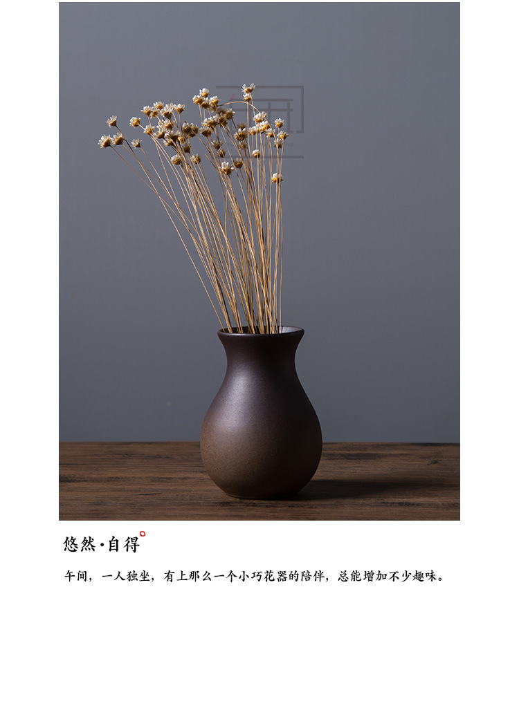 Kate zen flower implement manual coarse pottery vases, Japanese ceramics hydroponic flower tea flower handicraft furnishing articles