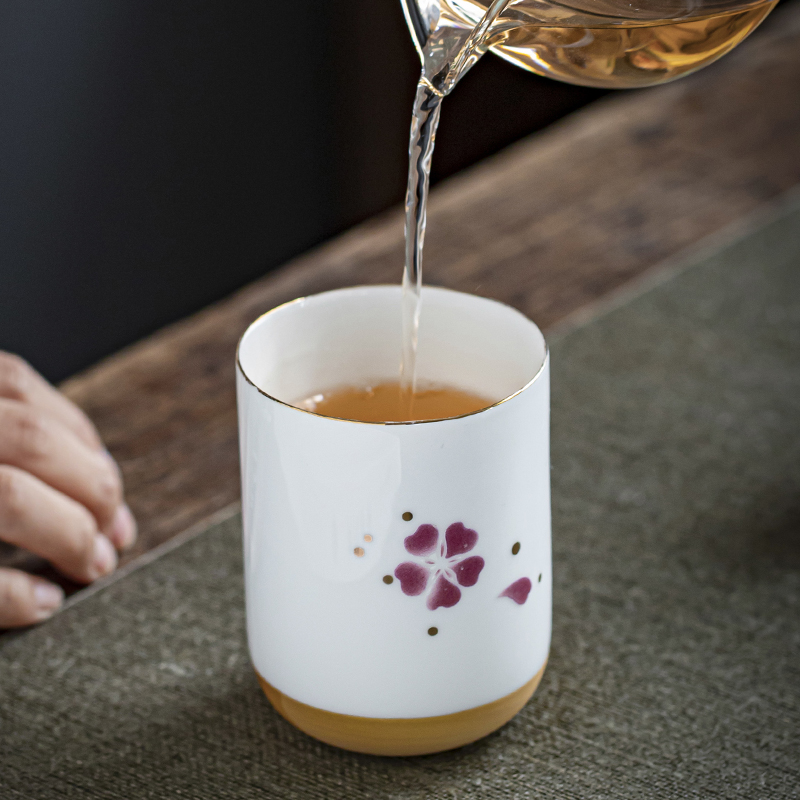 Japanese glass ceramic restoring ancient ways is the name plum flower cup large hotel restaurant tea cup home ultimately responds CPU master CPU