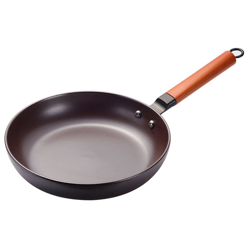 Japanese wooden handle, cooking gas, gas buner ceramic plate of household cooking pot dish dry Fried dish can open long handle