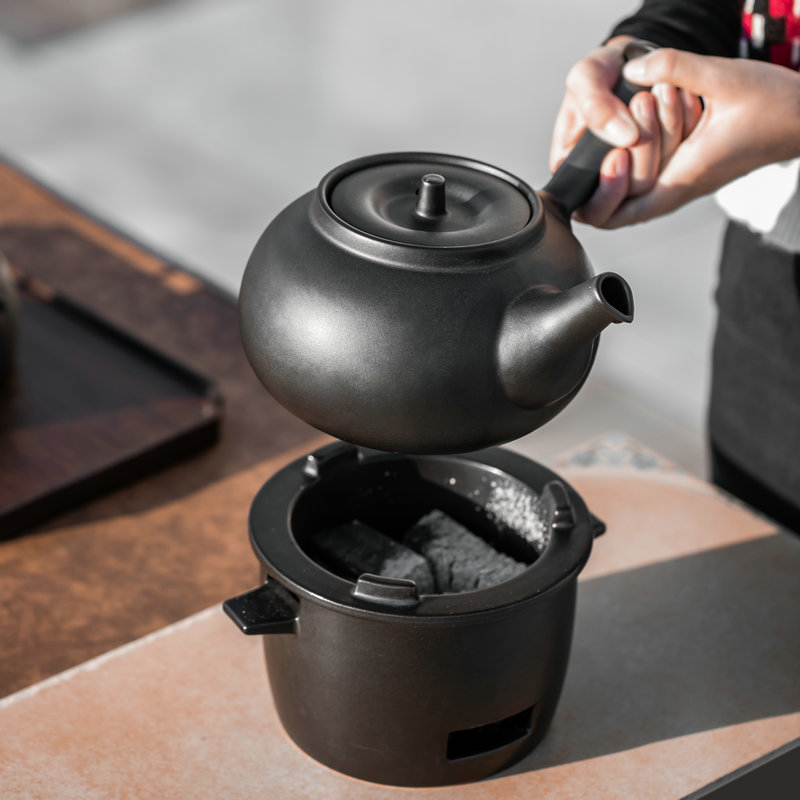 Japanese coarse pottery lasts a pot of charcoal cooking household ceramic teapot tisanes pot of charcoal'm alcohol furnace side put the pot of the large capacity