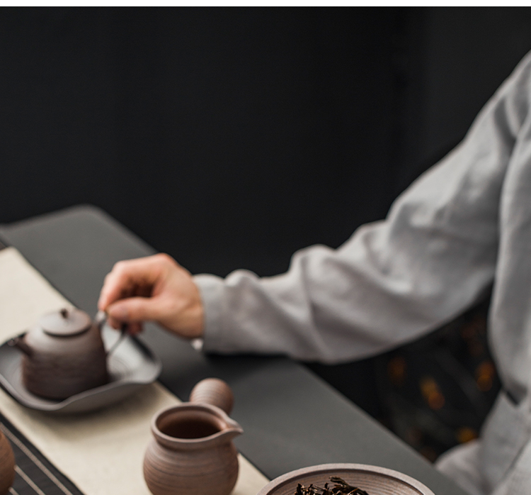 Japanese coarse pottery hand made in hot tea to wash mud rock in hot pot of large cylinder round pot bearing cups to wash to kung fu tea accessories