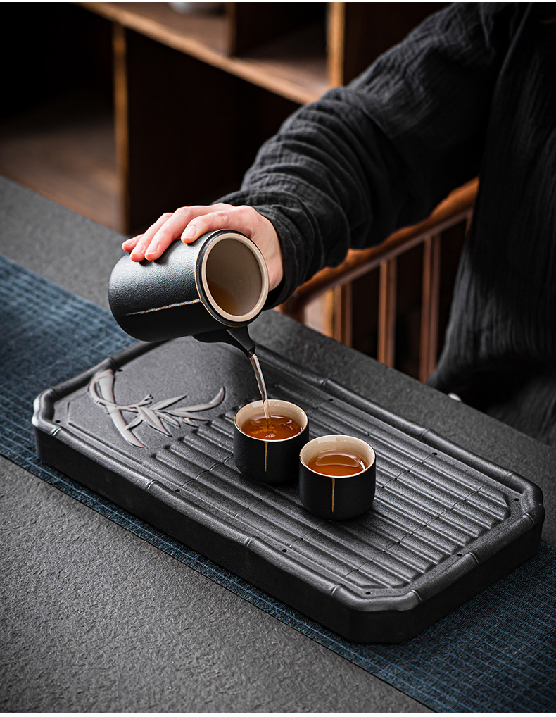 Japanese checking ceramic tea tray was kung fu tea set family contracted dry wet amphibious drainage water dry mercifully tea