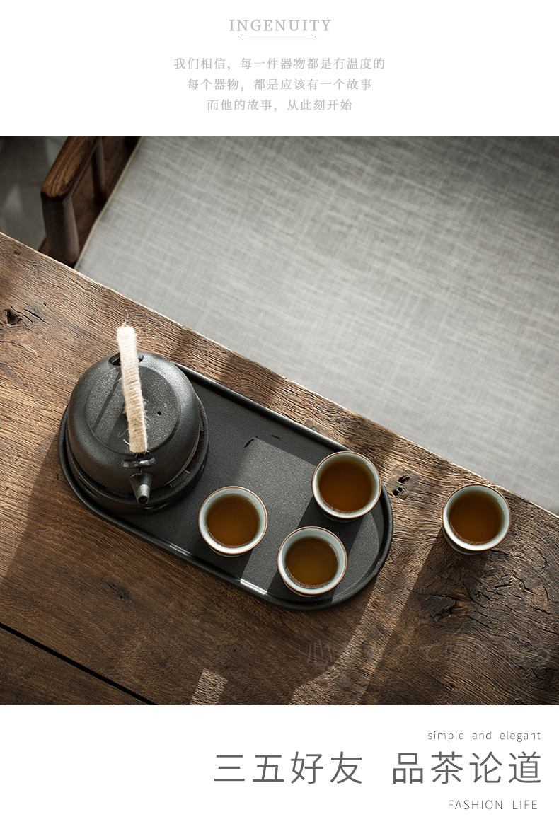 Japanese coarse pottery kung fu tea set tea pot of warm tea mountains to girder device heating base glass ceramic tea tray