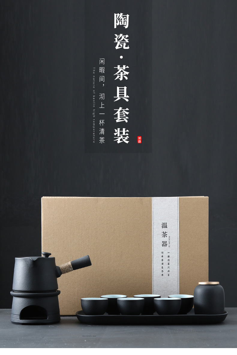 Japanese kung fu tea set of black suit girder pot of restoring ancient ways household teapot zen side put the pot of tea cup of home stay facility