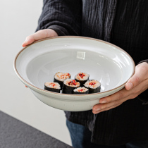 Japanese style rough pottery bowl retro home rice bowl homestay restaurant ramen bowl rustic bowl tableware straw hat soup bowl