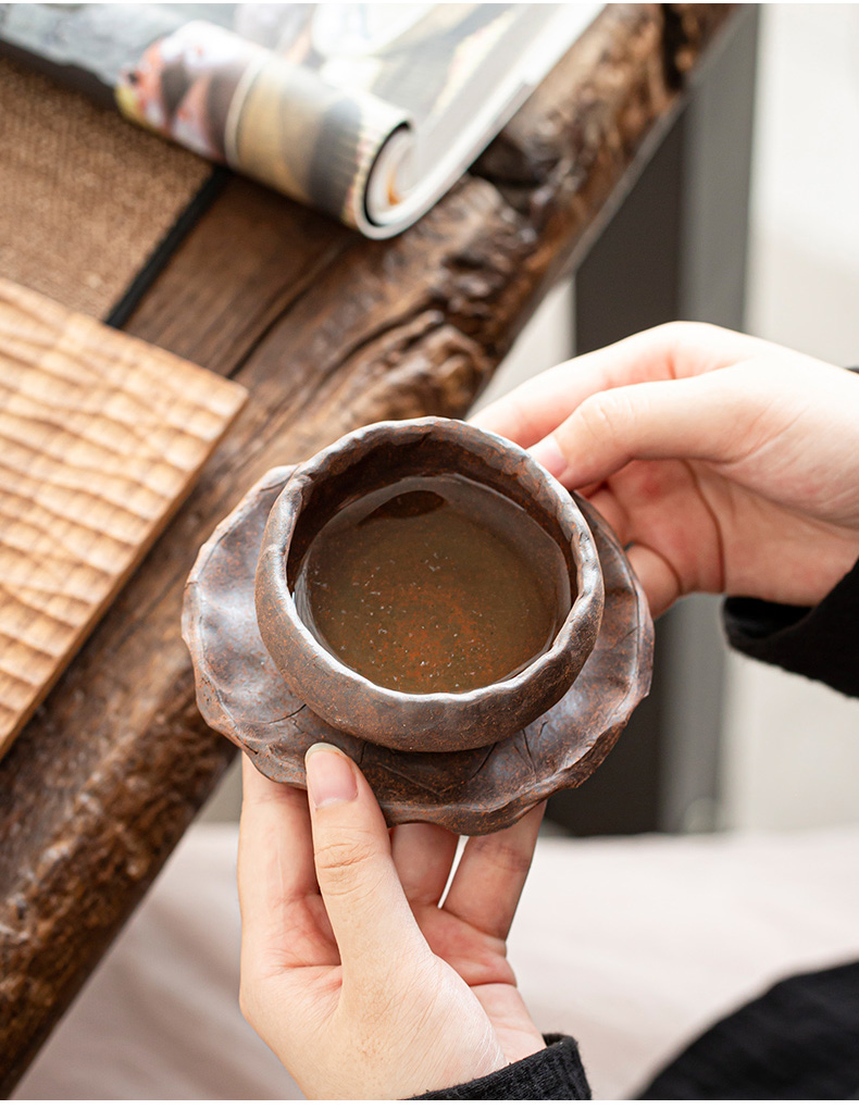 Japanese coarse pottery hand hat to kung fu tea tea cups of tea cups masters cup sample tea cup small bowl