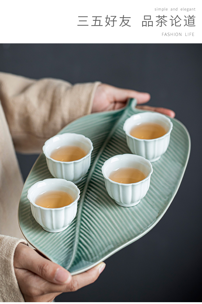 Japanese up leaves large plate tray up fruit bowl household ceramic cake plate snack 'lads' Mags' including nuts plate plate