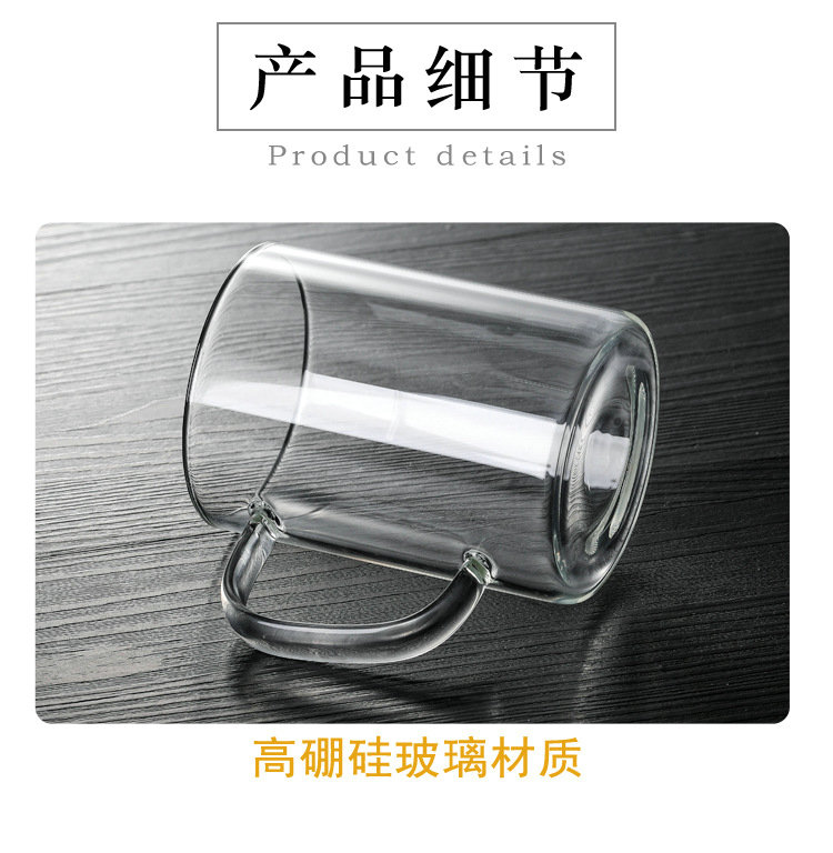 The microwave high heat - resistant borosilicate glass milk cup home "bringing glass office green tea cup flower tea cups