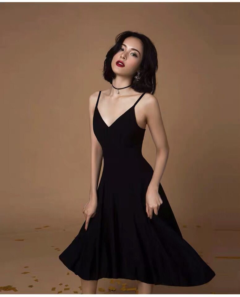 Summer New Harness Dancing Long Dress Sexy Ocean Dress Nightclub Ruffling Back Closedown Big Swing Out of Uniform Dinner Suit