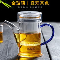 Heat-resistant all-glass black tea teapot Household simple green tea teapot thickened transparent small filter tea maker