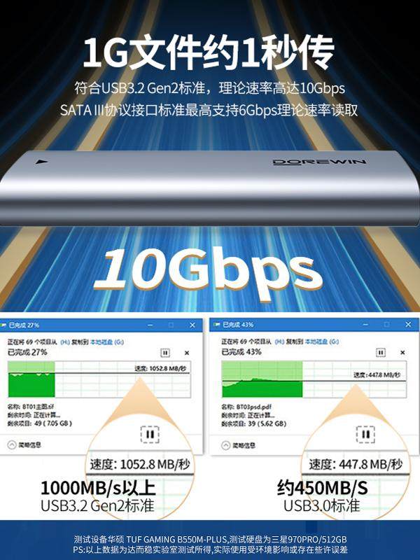 Daer Solid State Drive Enclosure Ssd Solid State Drive Enclosure Laptop M2 Hard Drive Enclosure Nvme/Sata Dual Protocol