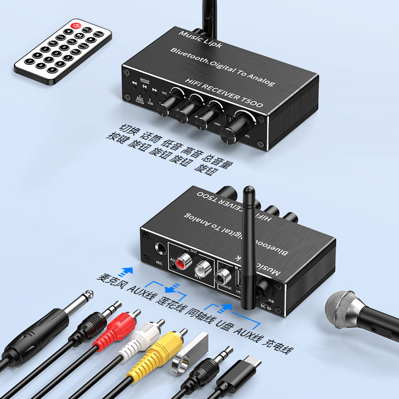 Darewin Bluetooth Receiver 5.3 Audio for Old Amplifiers, Modified Speaker Box, Wireless Stereo