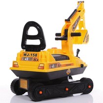 Decoration four-wheeled excavator toy child digging locomotive baby hook machine Construction boy riding a toilet childrens car week