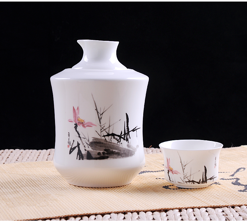 Xương Trung Quốc nửa cân rượu ấm nồi lẩu rượu vang vàng gốm nhà ấm rượu vang rượu vang nóng rượu vang rượu vang bộ ly uống rượu vang pha lê