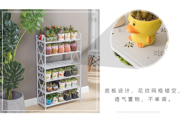 Kệ hoa nhiều tầng trong nhà đặc biệt ban công thịt kệ sắt rèn phòng khách không gian chậu hoa đứng sàn củ cải xanh - Kệ kệ mini