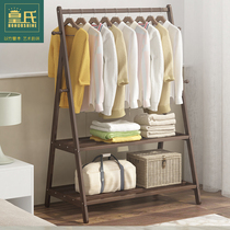 Hanger Floor-to-ceiling bedroom coat rack storage simple mobile household single-pole solid wood clothes hanger Indoor