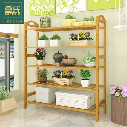 Простая и современная обувная стойка многослойная простая твердая твердая древесная бамбука небольшие обувные полки.
