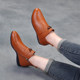 22 autumn and winter genuine leather high-top low-heeled comfortable pointed-toe shoes simple versatile leather shoes bare boots middle-aged mother women's shoes