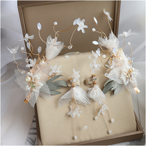 Bridal headdress new forest department beautiful handmade Juan yarn hairpin Super fairy sweet Hanfu accessories Childrens performance head flower